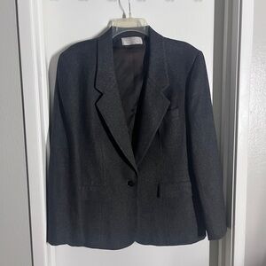 Evan Picone Charcoal Blazer - Lined